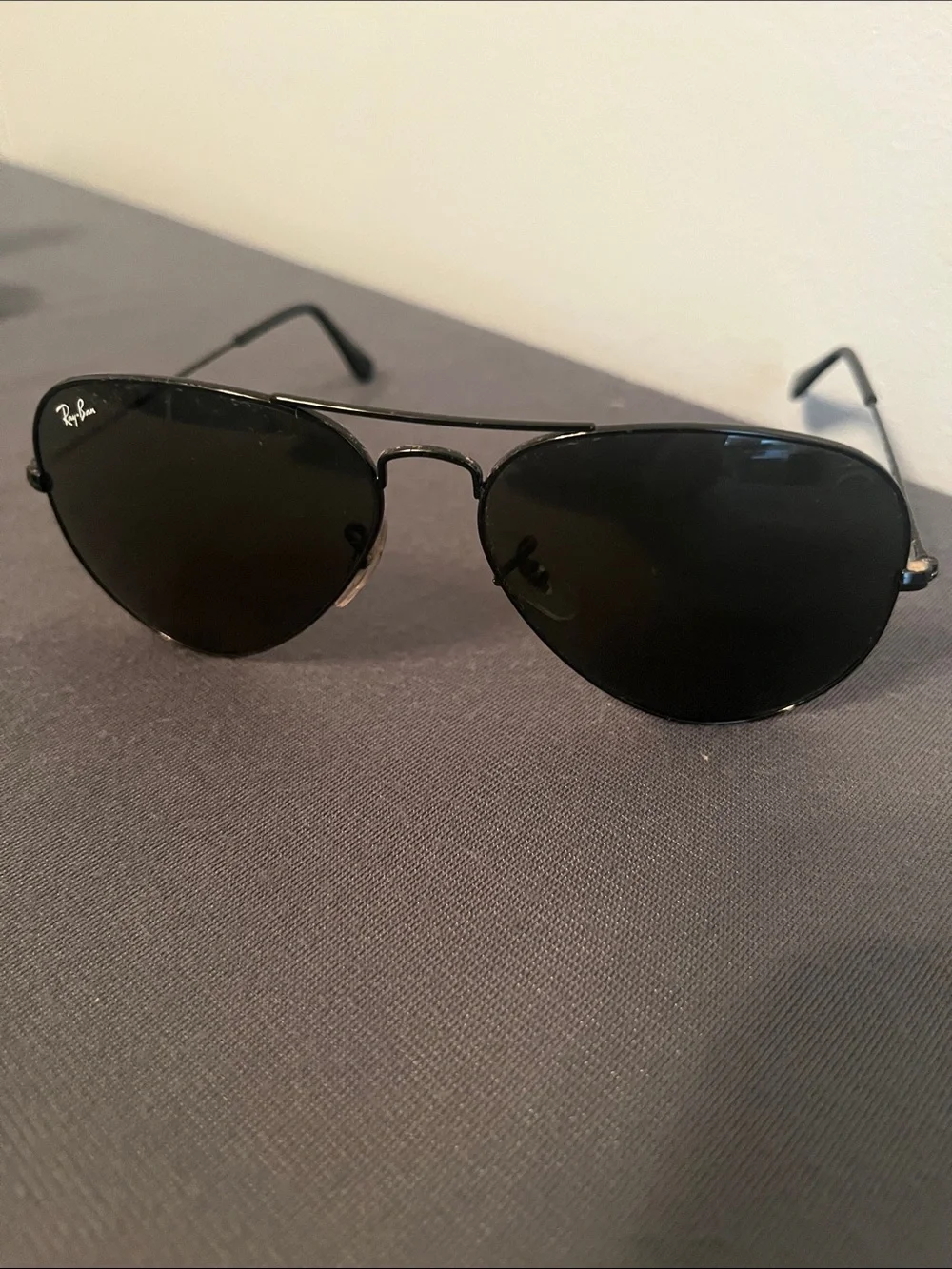 Ray-Ban Black Metal Aviator Sunglasses RB3025 unisex